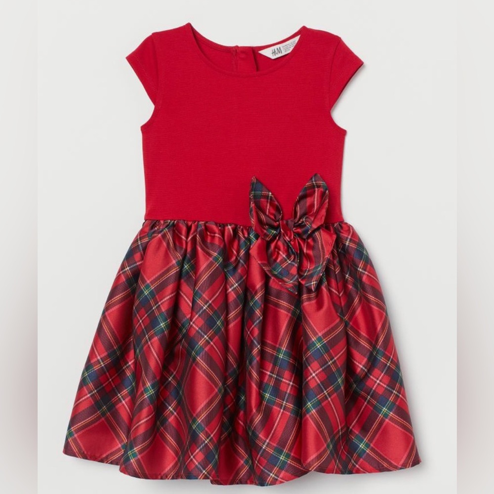 Beautiful 2T H&M Holiday Dress with Plaid Skirt Bottom